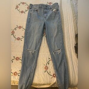 American Eagle Outfitters Light Blue Ripped Skinny Jeans